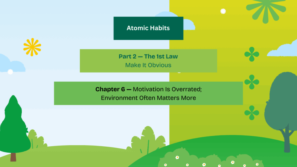 Atomic Habits – Chapter 6: Motivation Is Overrated; Environment Often Matters More
